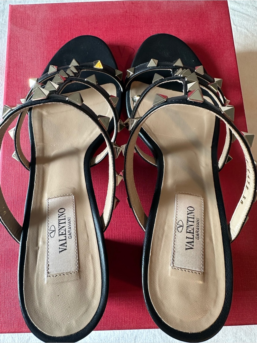 Authentic Valentino Rockstud Leather Slide Sandals (60 mm) - Picture 4 of 9